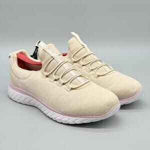 NWT Athletic Works Women's Bungee Slip On Sneakers Memory Foam Cream Size 8